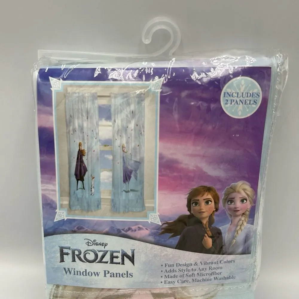 Disney Frozen Kids Bedroom Window‎ Curtain Set, 2 Panels, 63